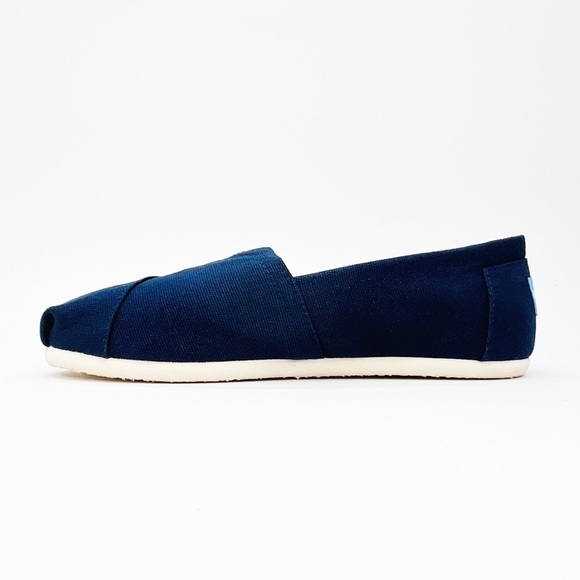 Toms Shoes Alpargata Recycled Cotton Canvas Slip-on Flats Size 6.5 Navy Blue New - Picture 4 of 10